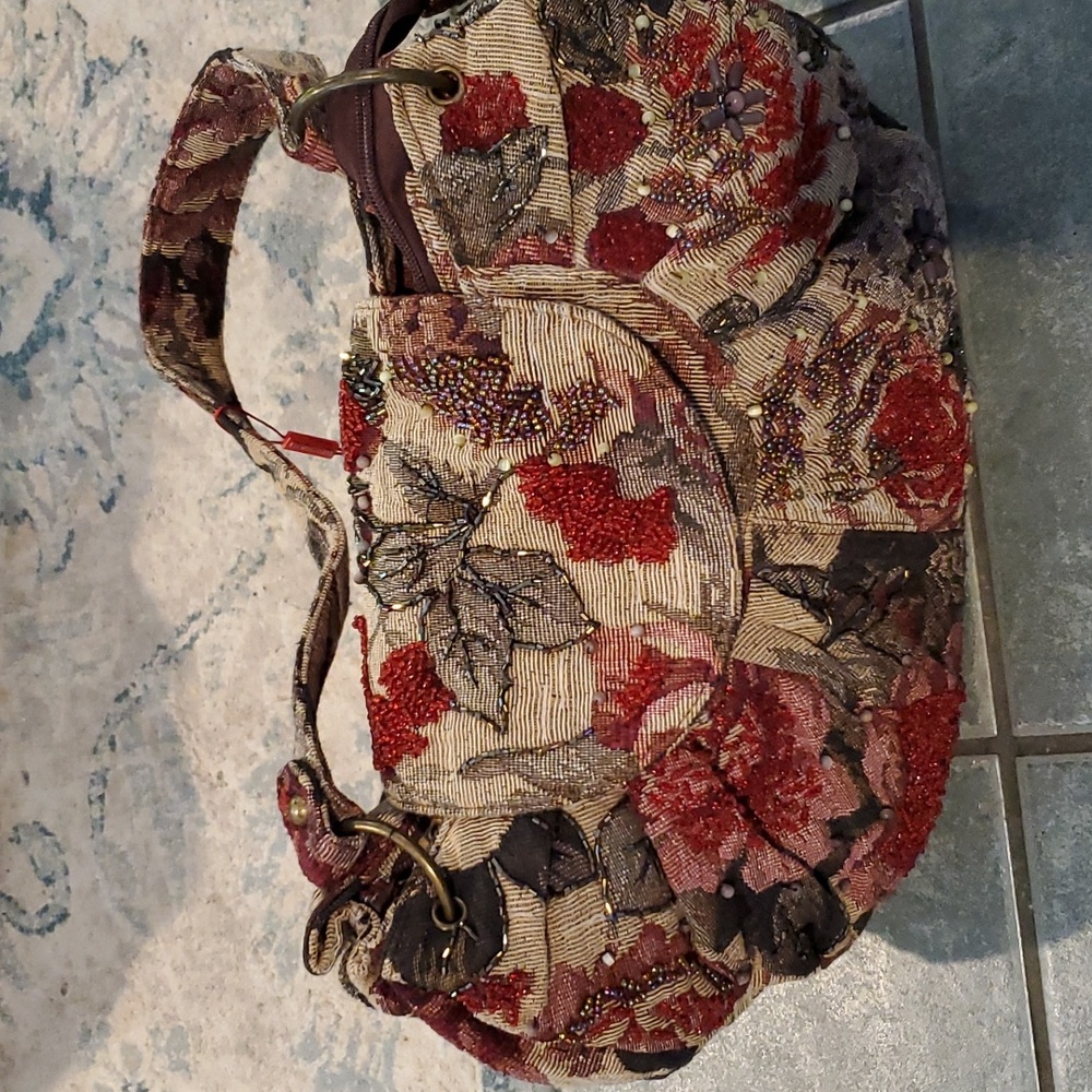 HONG SHI multi color carpet brocade purse